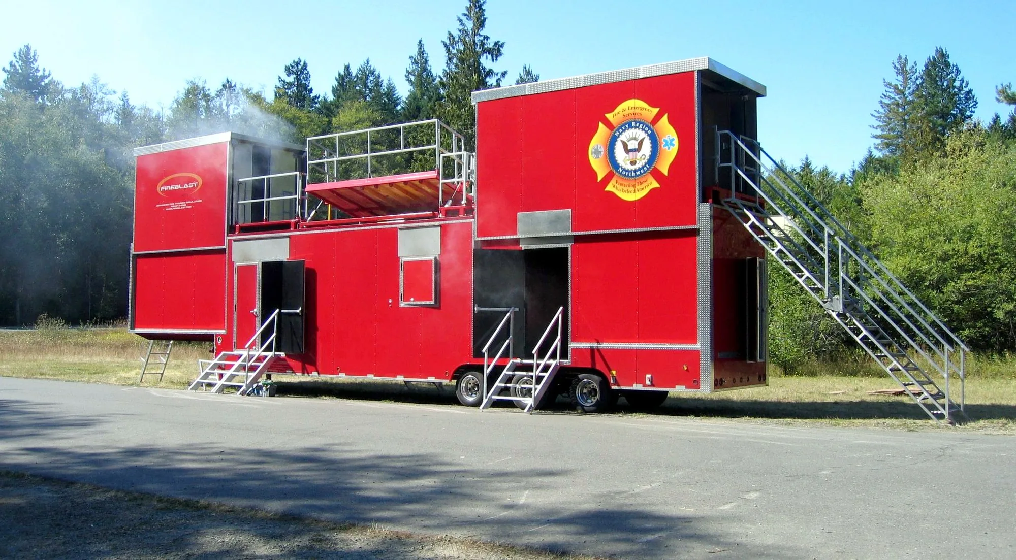 Mobile live fire training unit with active smoke — Class A burn prop by Stump Construction & Manufacturing